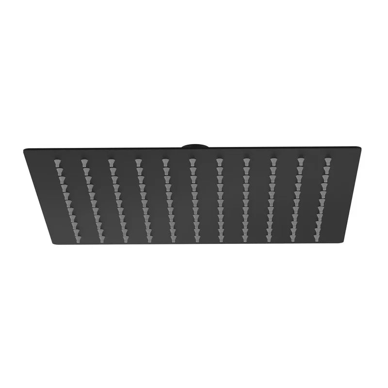 Soffione quadrato 25 x 25 cm nero opaco - serie Giove