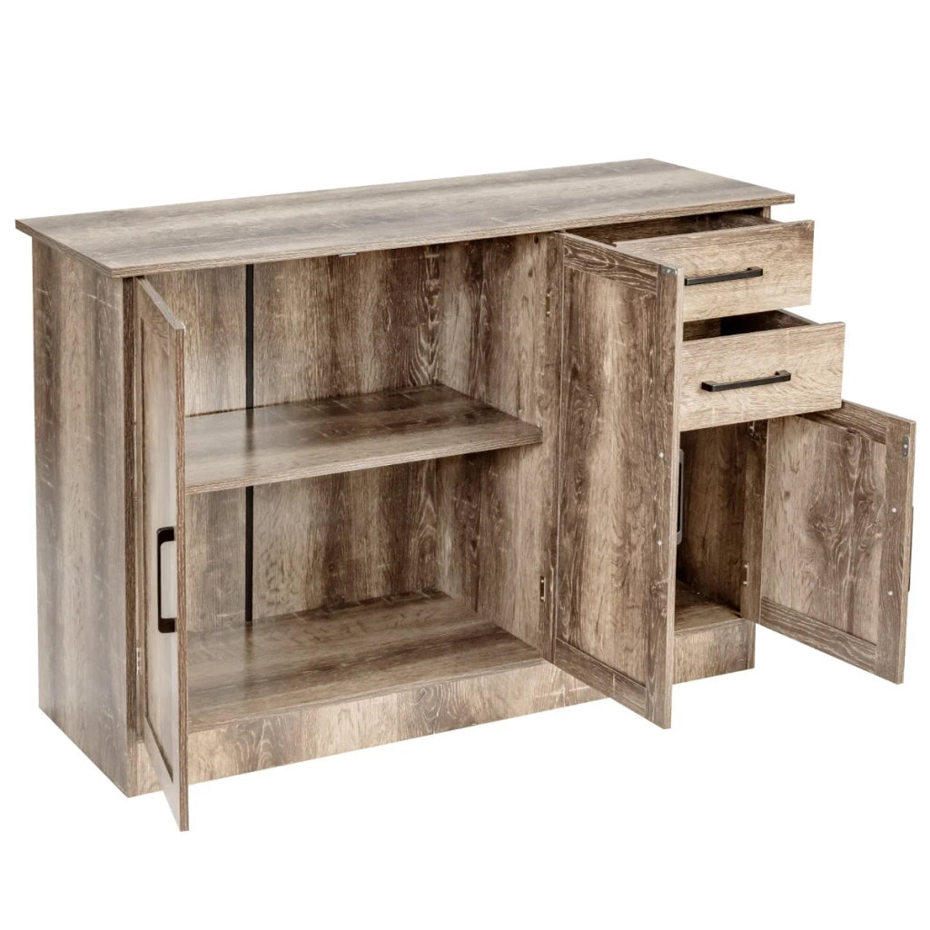 Credenza da cucina 110 x 40 x 78 cm con ripiano regolabile e ampio spazio di archiviazione stile moderno MDF marrone 20_0019259