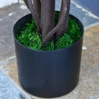 Pianta Artificiale Glicine Bianco Finto con Vaso per Interni ed Esterni, Bianco e Verde Ø18 x 165cm