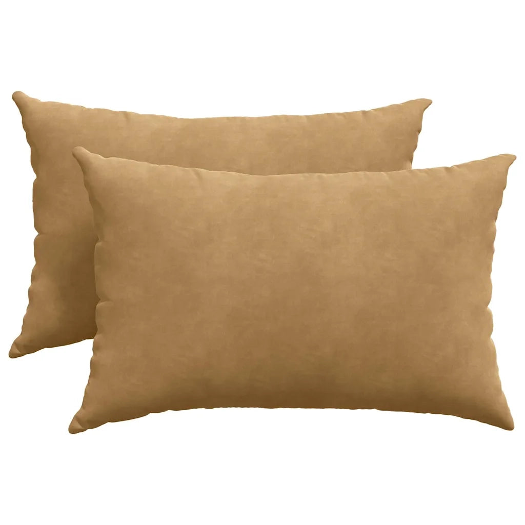 Cuscini da Divano 2 pcs Marrone 60 x 40 cm Tessuto in Cords 42013678