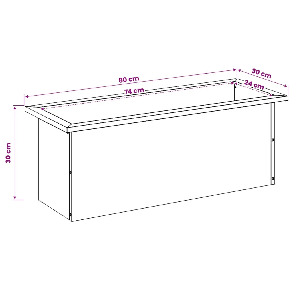 Fioriera da giardino con LED 2 pz Antracite 30 x 80 x 30 cm 8008103