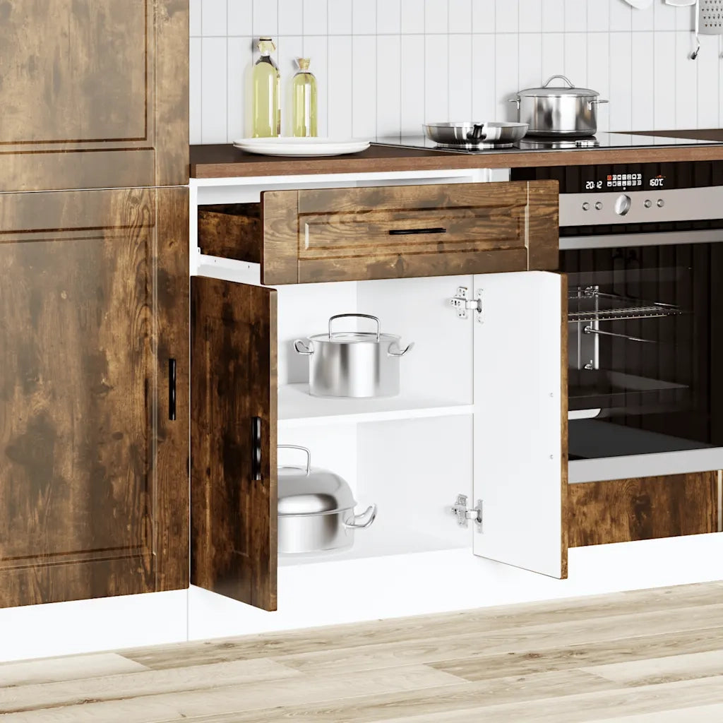 Base da Cucina Porto Rovere Fumo in Legno Multistrato 853972