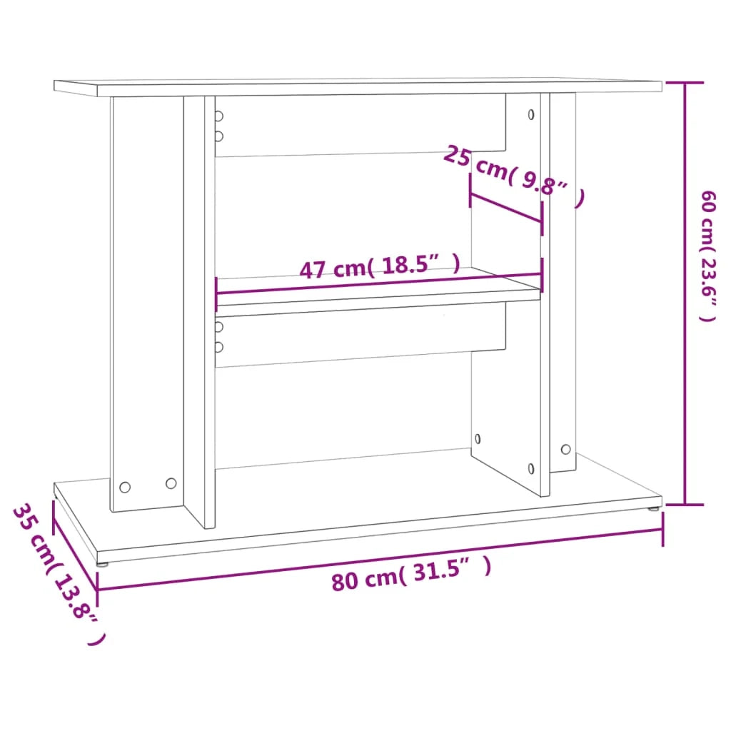 Base per mobiletto per acquario 80 x 35 x 60 cm legno ingegnerizzato bianco 02_0045067