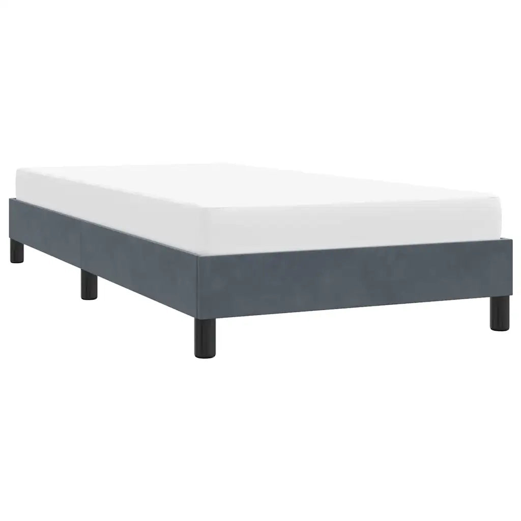 Giroletto senza Materasso Grigio Scuro 90x220 cm Velluto