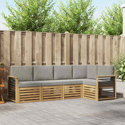 Set di divani da esterno 5 pcs Bianco e Grigio Chiaro
