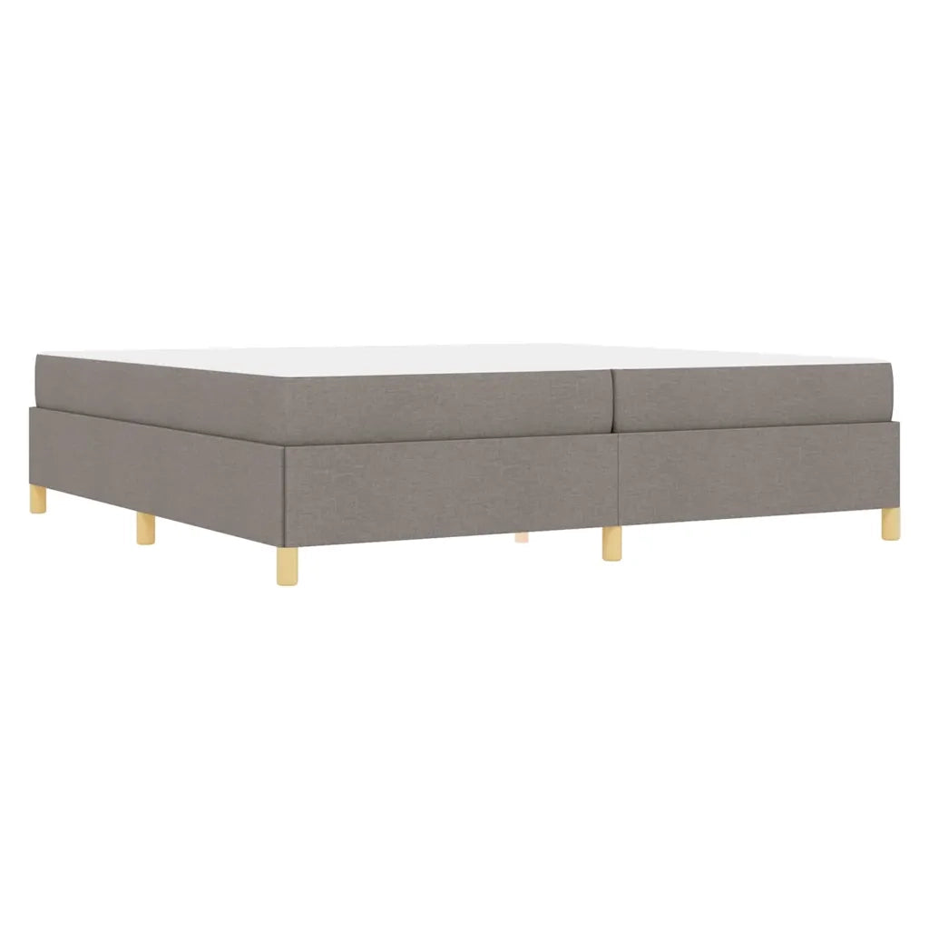 vidaXL Letto a molle con materasso Taupe e bianco 200 x 200 cm Tessuto