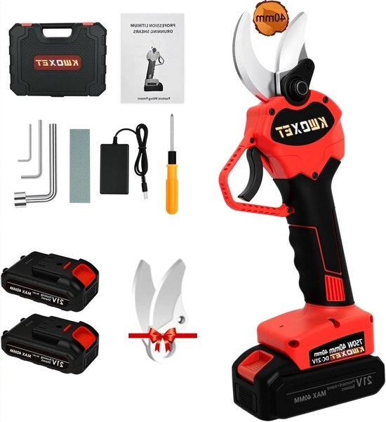 Taglierini elettrici con diametro massimo di taglio 40 mm 2 pezzi 21 V ricaricabile 3000 mAh Idonei per erba, rose e forbici da potatura.