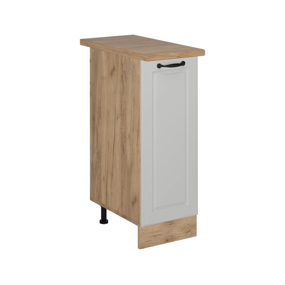 Armadio cucina dispensa alto R-Line Bianco rustico/Rovere dorato 30 cm, PL Rovere Vicco