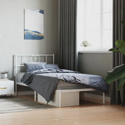 Giroletto con Testiera-Struttura Letto con testiera Metallo Bianco 80x200 cm 573820