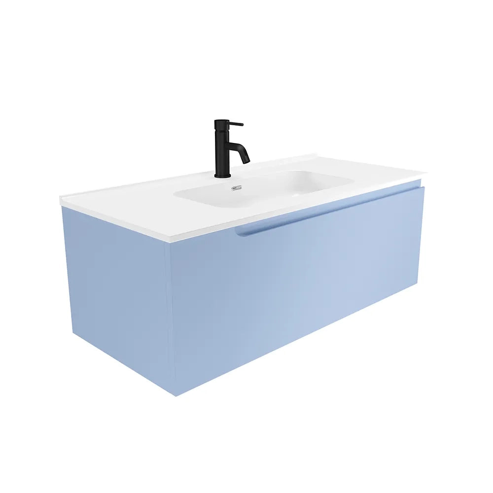 Mobile bagno sospeso 100 cm un cassetto carta da zucchero con lavabo | Ardenne