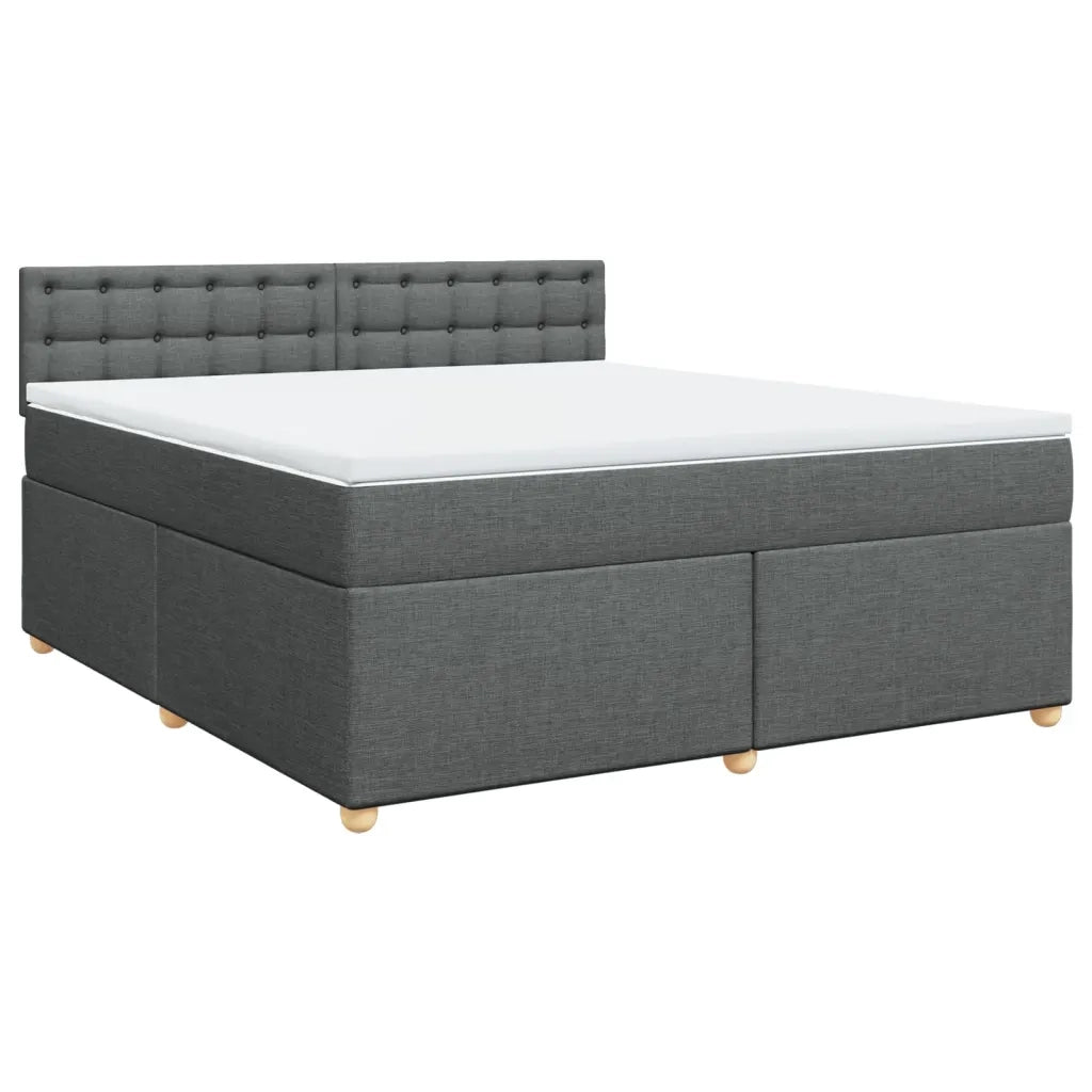 Giroletto a Molle con Materasso Grigio Scuro 180x200 cm Tessuto