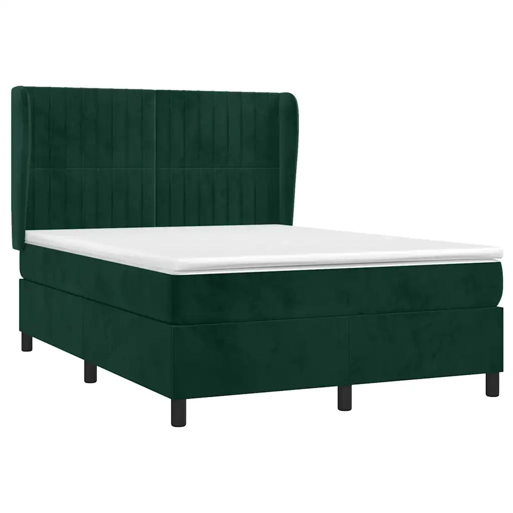 Giroletto a Molle con Materasso Verde Scuro 140x200 cm Vellutocod mxl 74309