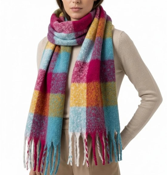 Sfumatura - Sfuma Scarpa 100% Poliestere - Scialle morbido - Frange - 70 x 180 cm - Foulard moda - Accessorio stile per autunno/inverno