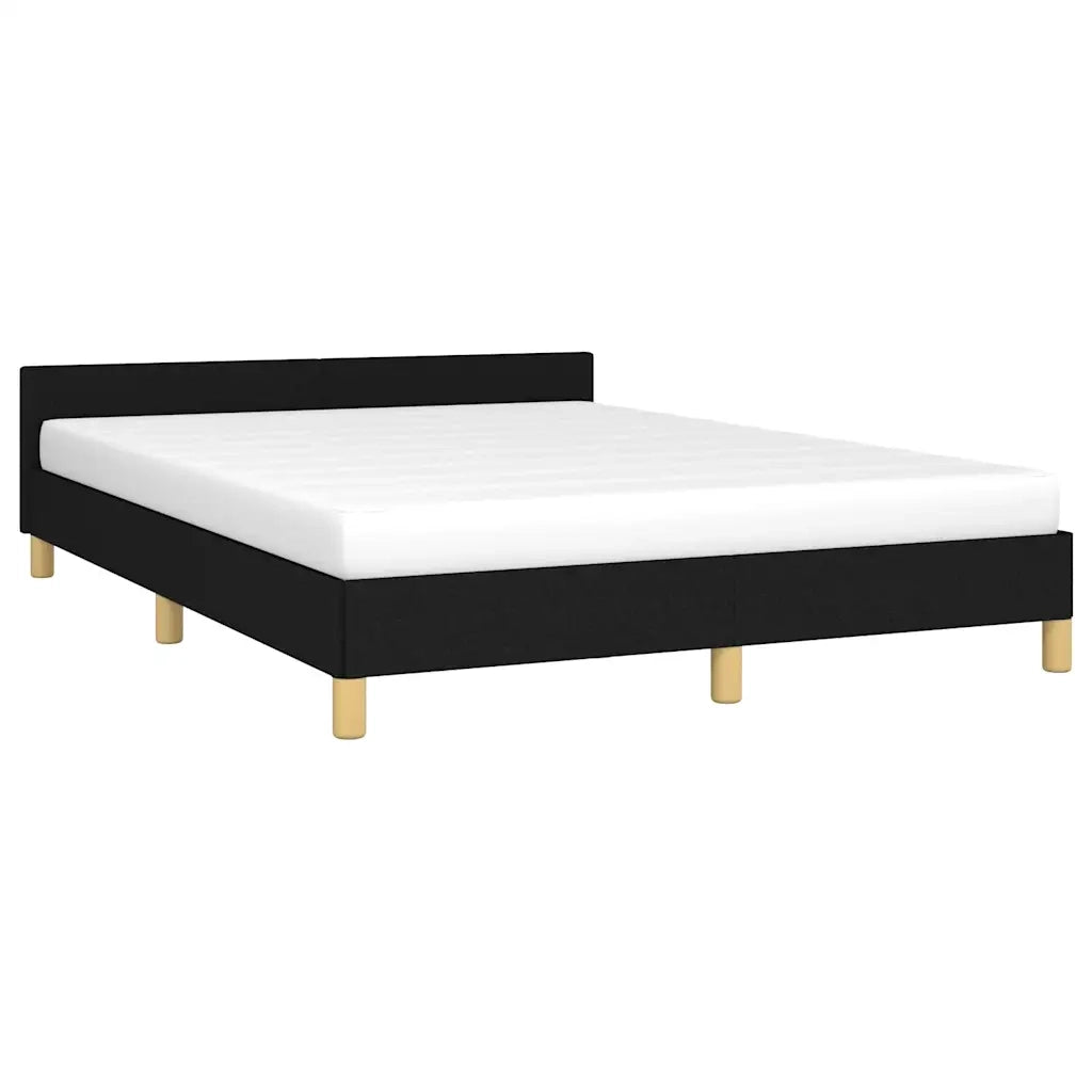 Letto matrimoniale | Letto per adulti | Giroletto senza Materasso Nero 140x190 cm in Tessuto
