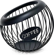 Cassa di Stoccaggio per Capsule di Caffè - Supporto per Capsule di Caffè in Metallo - Cassa di Stoccaggio per Azienda di Caffè - Grande Capacità - Per Accessori per Barra di Caffè - Nero