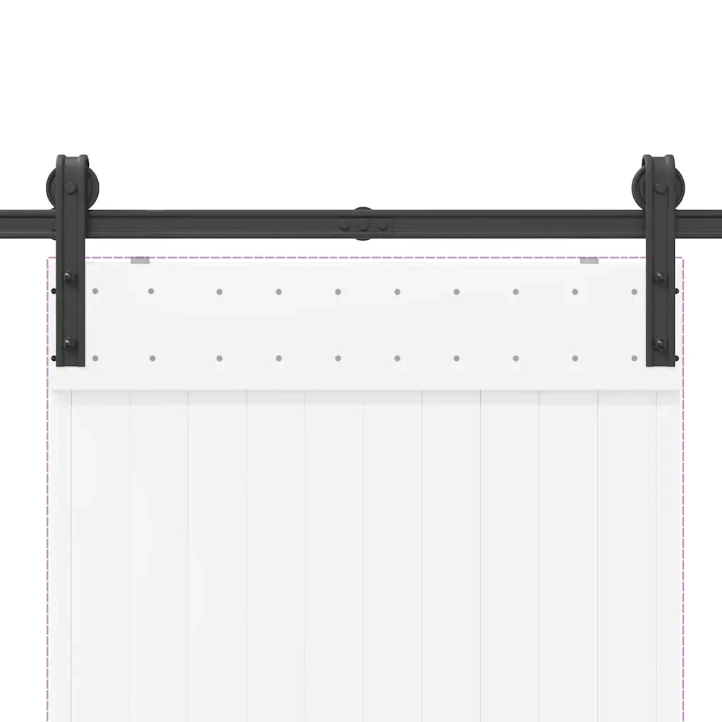 Kit di Binari per Porte Scorrevoli 200 cm Acciaio Nero CFW9403372