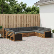 Set di divani da esterno 9 pz Naturale e Antracite 3383825