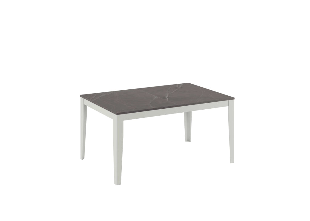 Tavolo allungabile Big in melaminico marmo antracite con base in metallo bianco - Dimensioni 130/290x80x76 cm - Design moderno