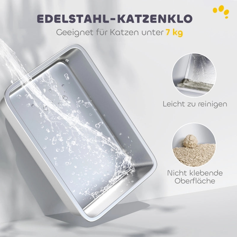 CASSETTA LETTIERA con coperchio 60,4x40,4x41,8 cm acciaio inox bianco