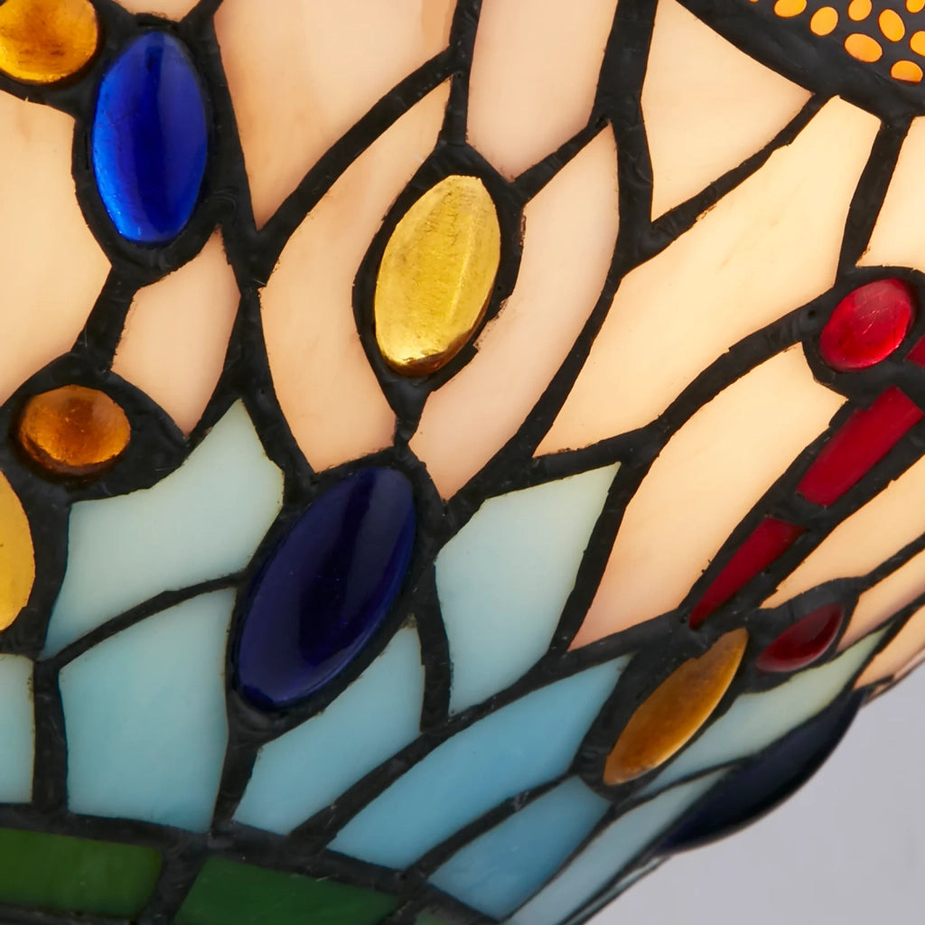 Applique Tiffany Libellula Acciaio Multicolor Vetro 1 Luce E14