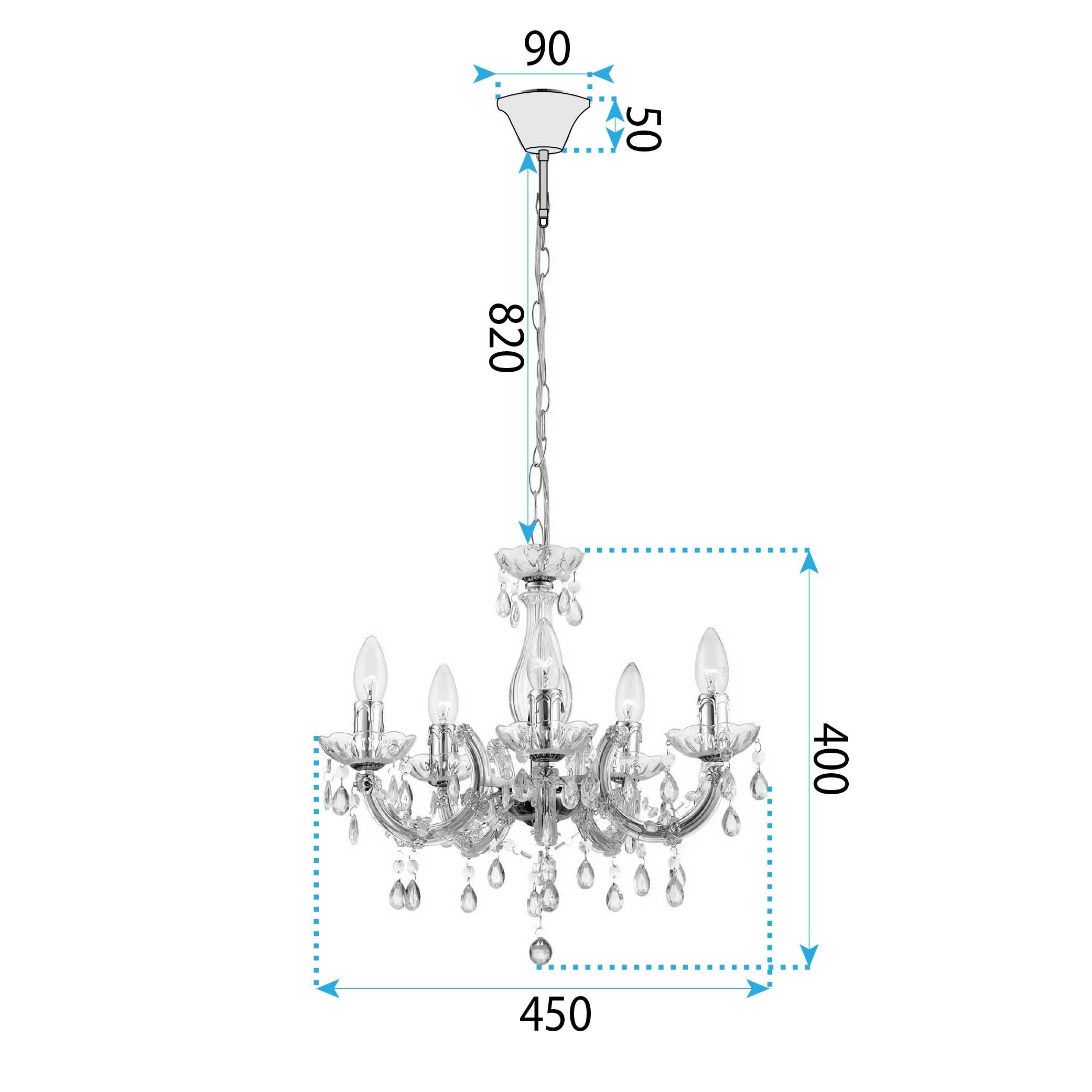 Lampada Da Soffitto Ebt001-5cp Transparent