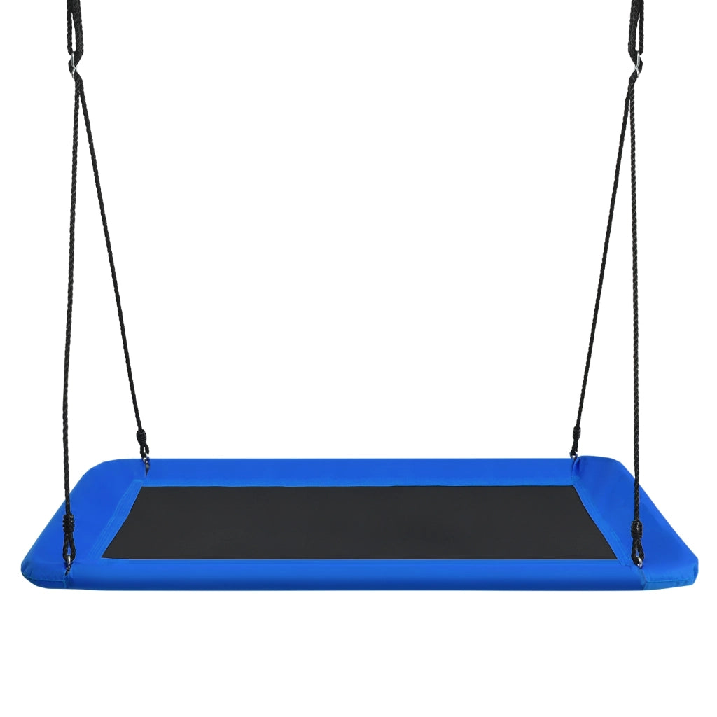 Altalena rettangolare per bambini con corde regolabili, Altalena struttura in acciaio per portico e cortile Blu-Altalene e dondoli
