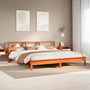 Letto senza Materasso Marrone Cera 200x200 cm in Legno di Pino 3309727