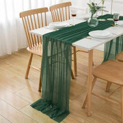 Decorazione da tavola chiffon donkergroen 3m x 70cm decorativa tovaglia da tavola tule decorativa stoffa