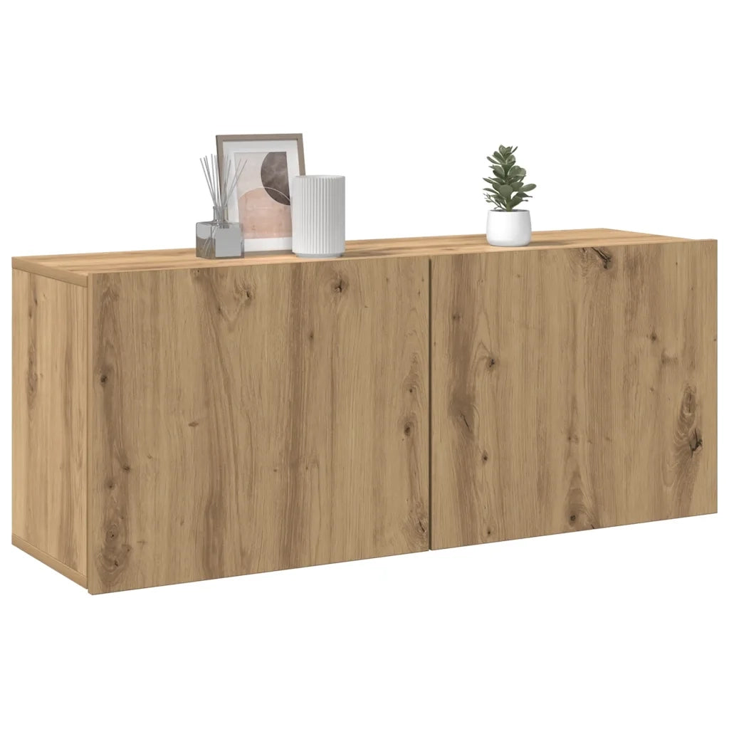 Mobile TV a Parete Rovere Artigianale 100x30x41 cm 857671