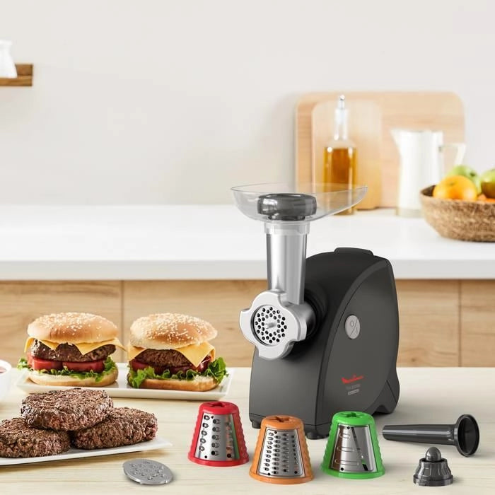 Moulinex ME472832 tritacarne 2000 W Nero, Acciaio inossidabile