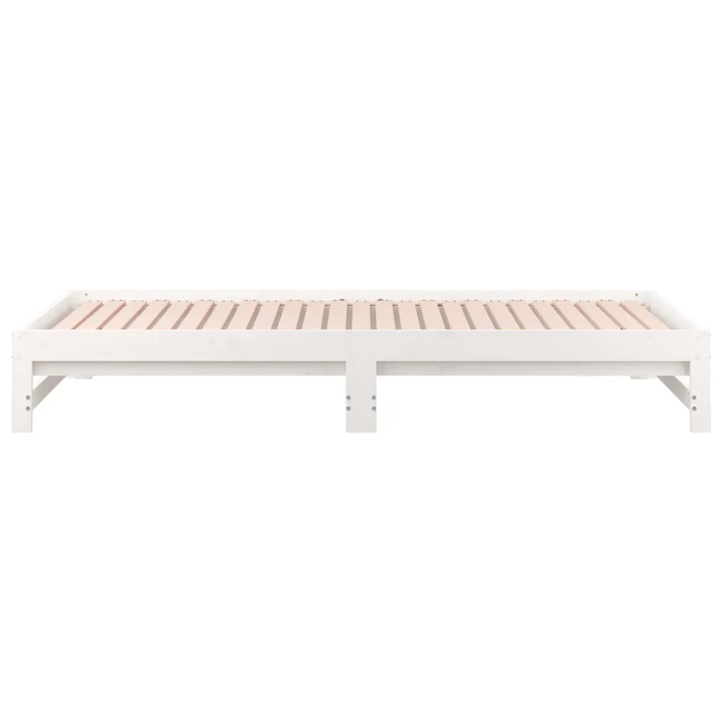 Dormeuse Estraibile Bianca 2x(90x200) cm Legno Massello di Pino 820428