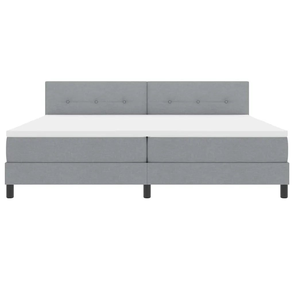Letto a molle con testiera Grigio chiaro 200 x 200 cm Tessuto 3338713