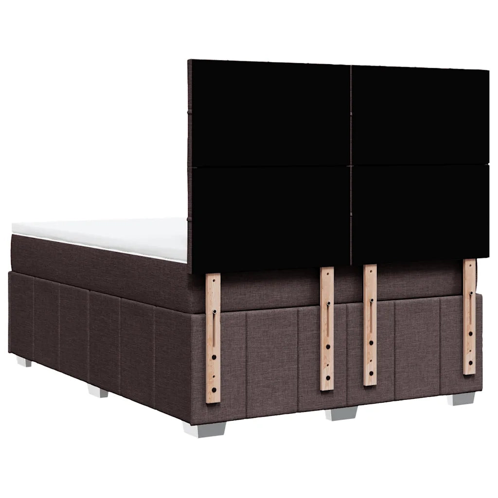 Giroletto a Molle con Materasso Marrone Scuro 160x200cm Tessuto 3294022