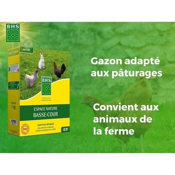 Prato - BHS - Espace Nature 1kg  40m  Ricco di proteine, veloce, omogeneo  Benessere degli animali all'aperto.