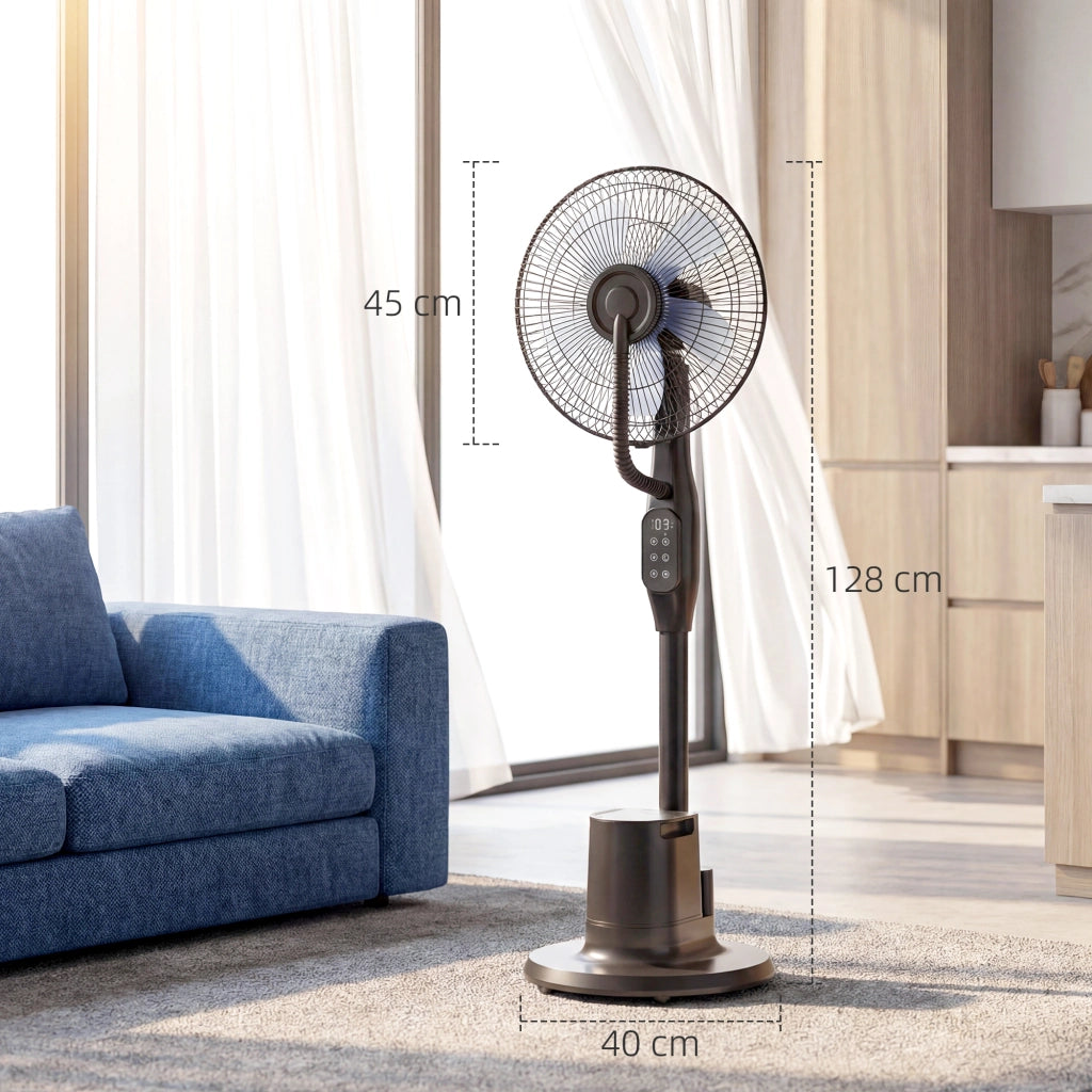 Ventilatore a colonna con nebulizzatore silenzioso 90W ¨C zephmum ¨C nero 128cm 70¡ã oscillazione 3 velocit¨¤ 3 modalit¨¤ timer