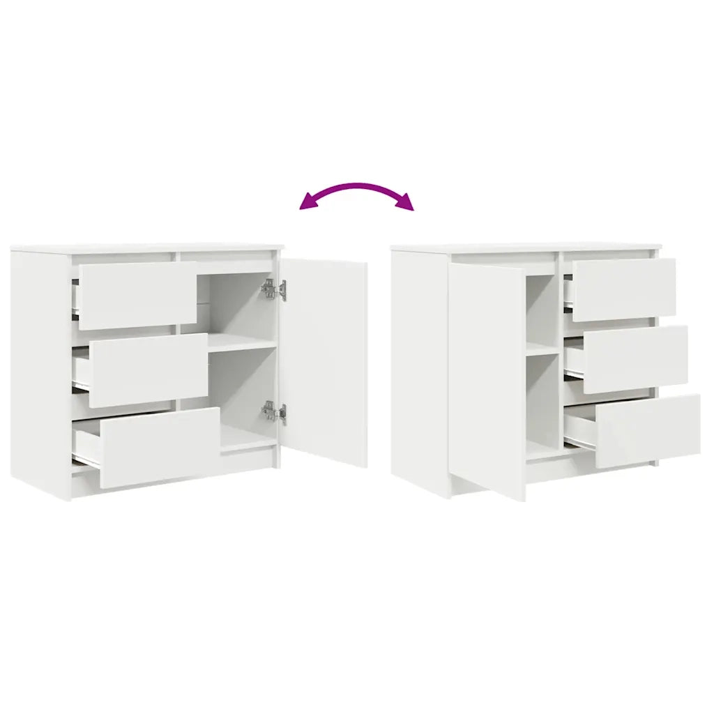 Credenza con Cassetto Bianco 71x35x65 cm in Legno Multistrato