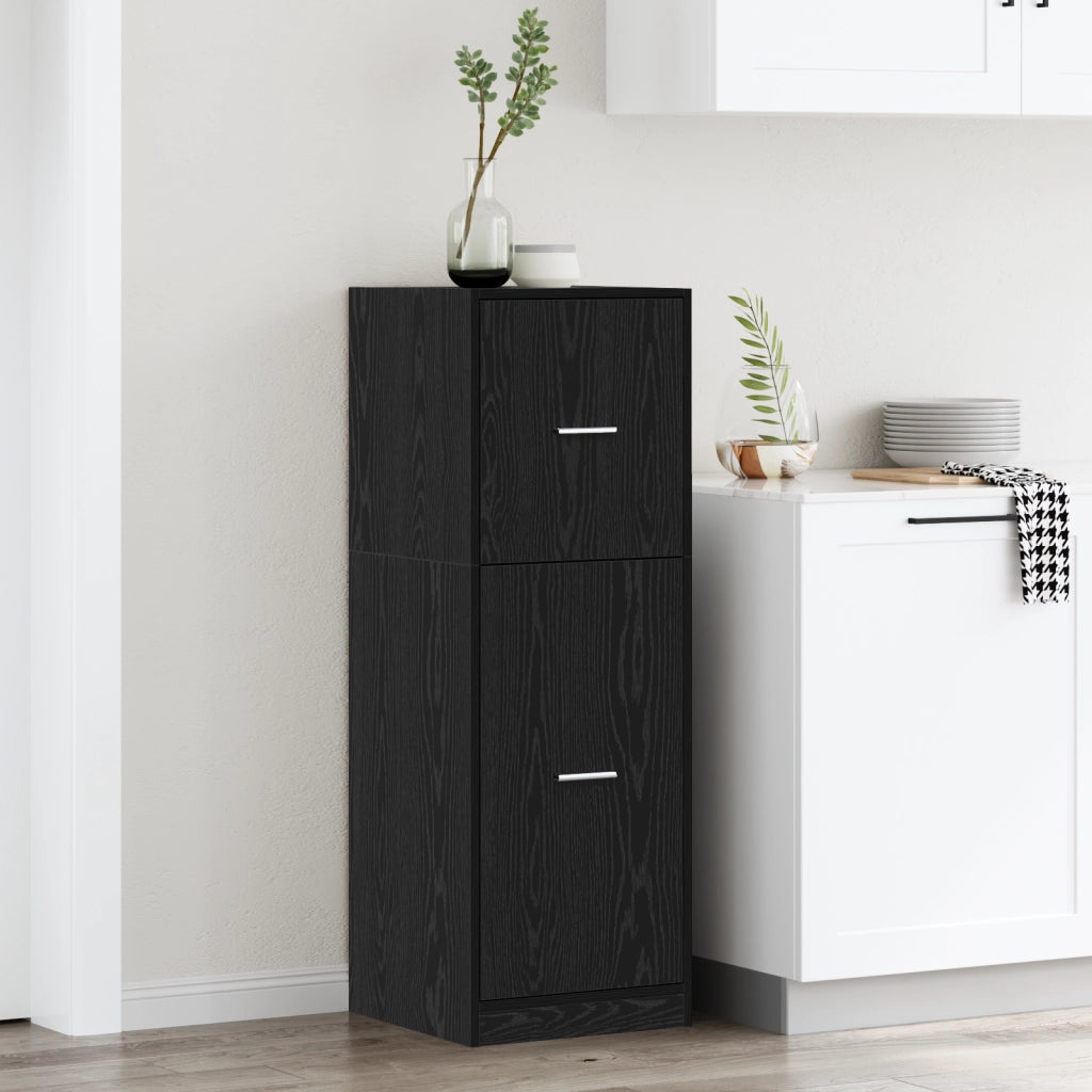 Armadio da farmacia in rovere nero 40x41x118 cm in legno ingegnerizzato