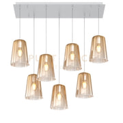 SOSPENSIONE BIANCO RETTANGOLARE 7 LUCI AMBRA 1164BI-S7 R-AM