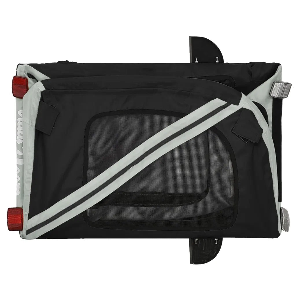 Rimorchio da Bici per Animali Grigio e Nero Oxford e Ferro CFW5137741