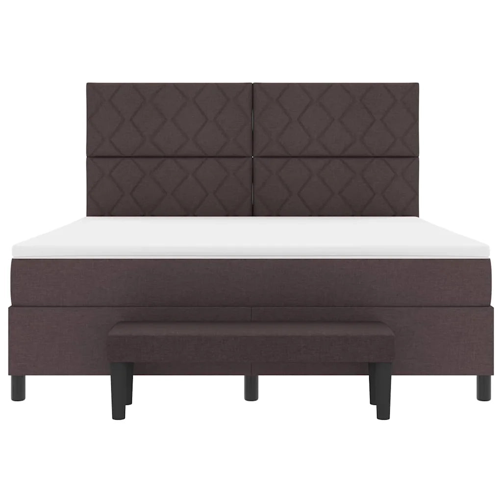 Letto a molle con materasso Marrone Scuro 180 x 200 cm Tessuto 3344166