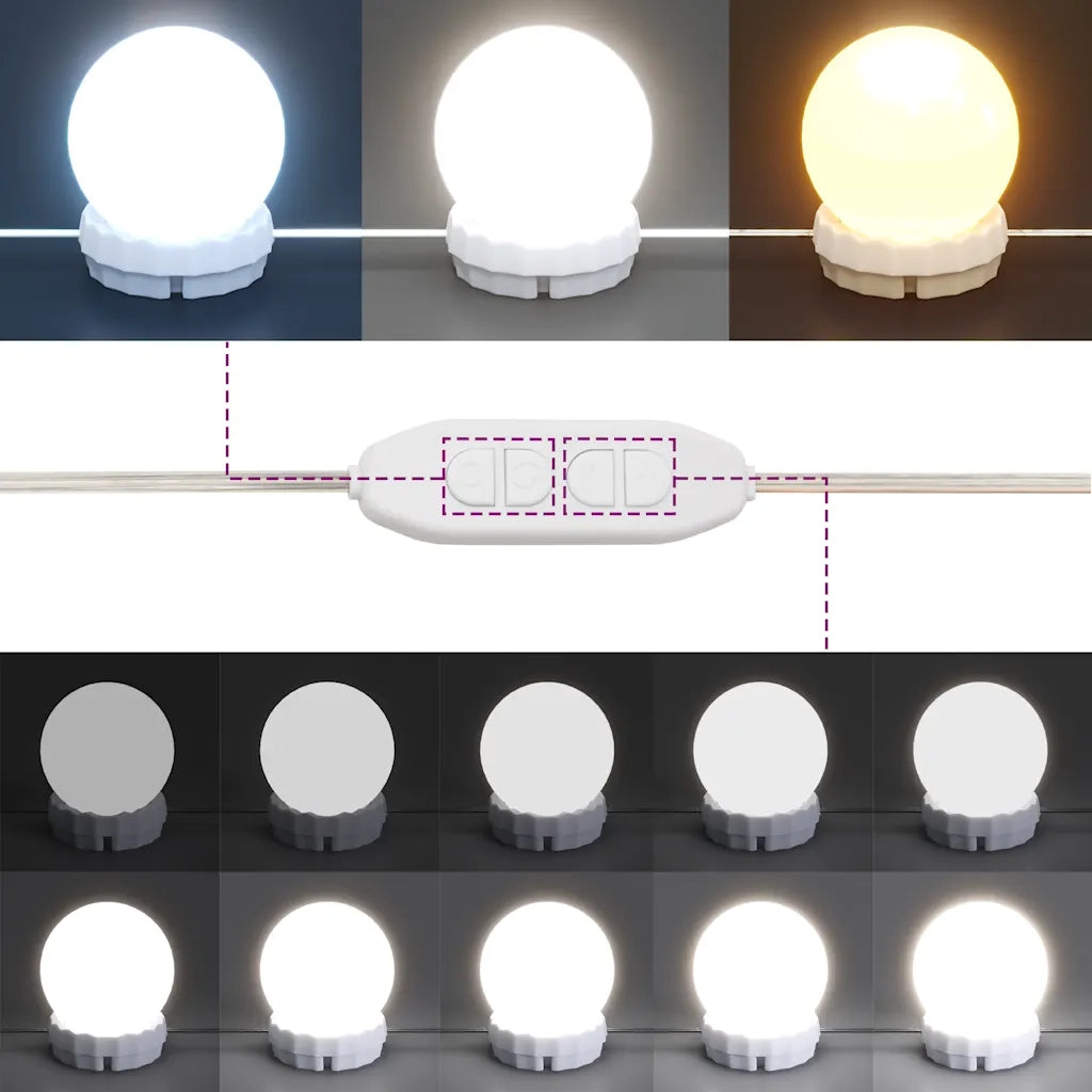Mobile a Specchio con LED Nero 76x15x55 cm CFW8917873