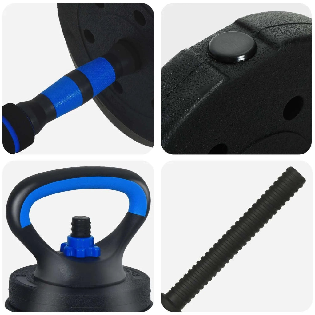 Set di Manubri 4-in-1 40kg Nero e Blu Cemento e sabbia di ferro CFW9875903
