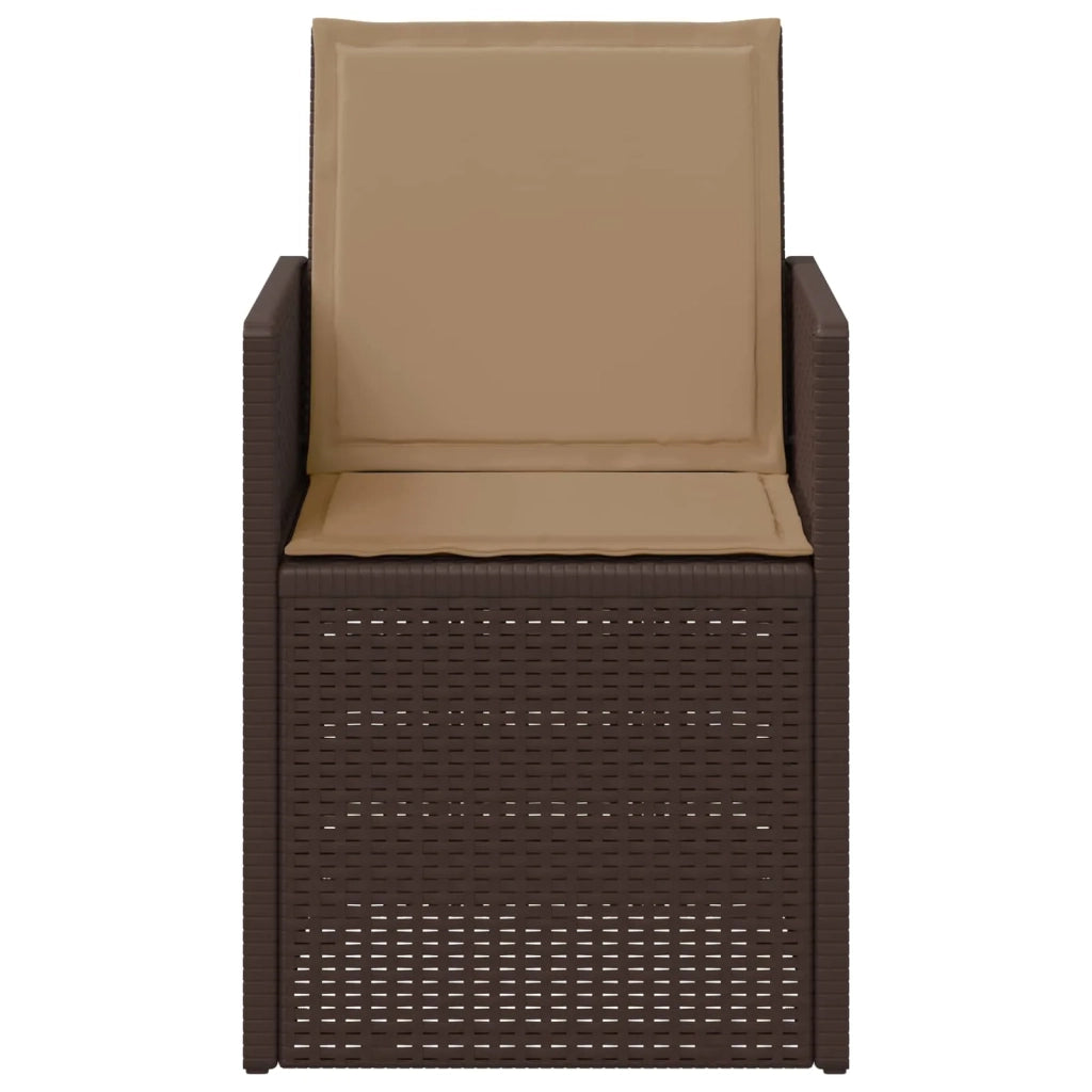 Sedie da pranzo da giardino 2 pcs Marrone e Tortora PP