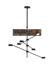 POINT-S Lampada a sospensione 6 luci nero opaco attacco GX53