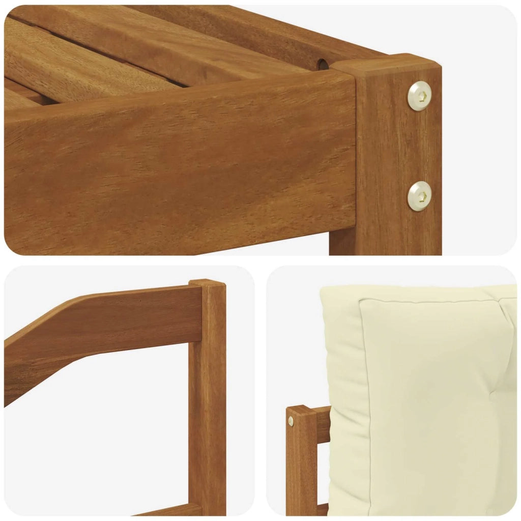 Set di divani da esterno con cuscino 9 pcs Naturale e Crema