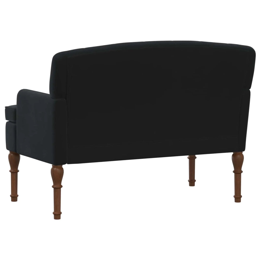 Loveseat con bottoni imbottiti Nero 111 x 65 x 79 cm Velluto 42041849