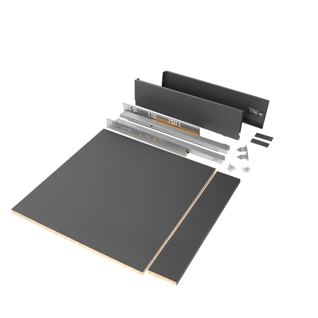 Kit Cassetto Vertex H93 mm con Pannelli Inclusi Larghezza 600 Grigio Antracite Emuca