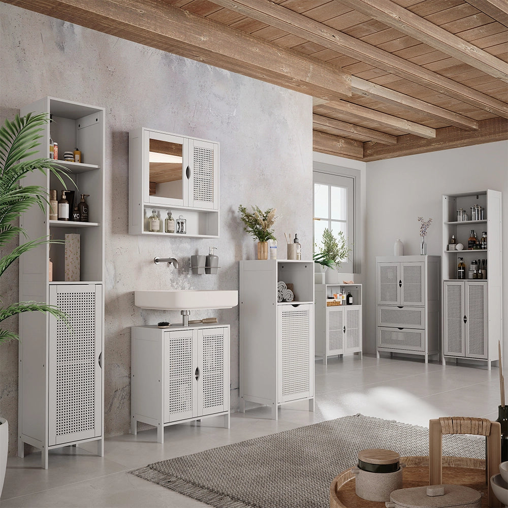 Vicco Set di mobili da bagno Bianco 3 parti