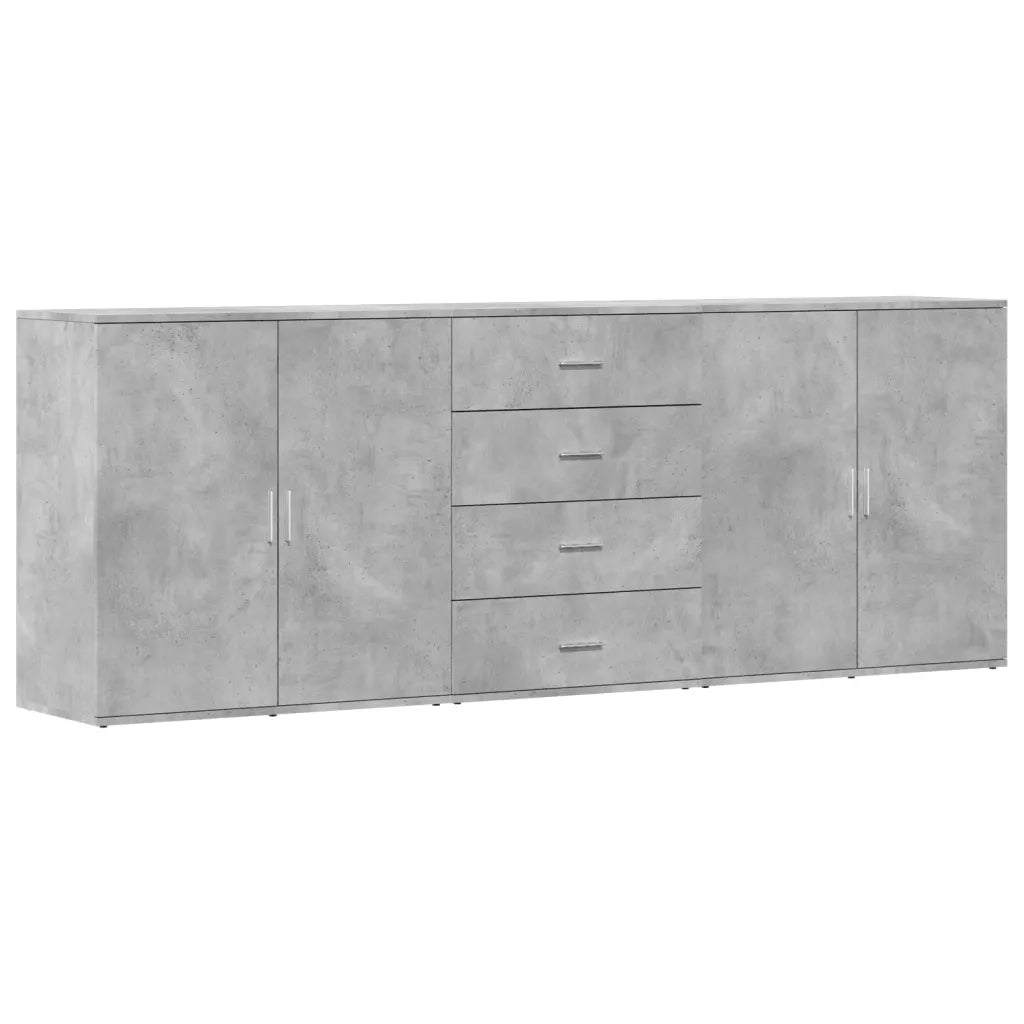 Credenze 3 pz Grigio Cemento in Legno Multistrato 3276612