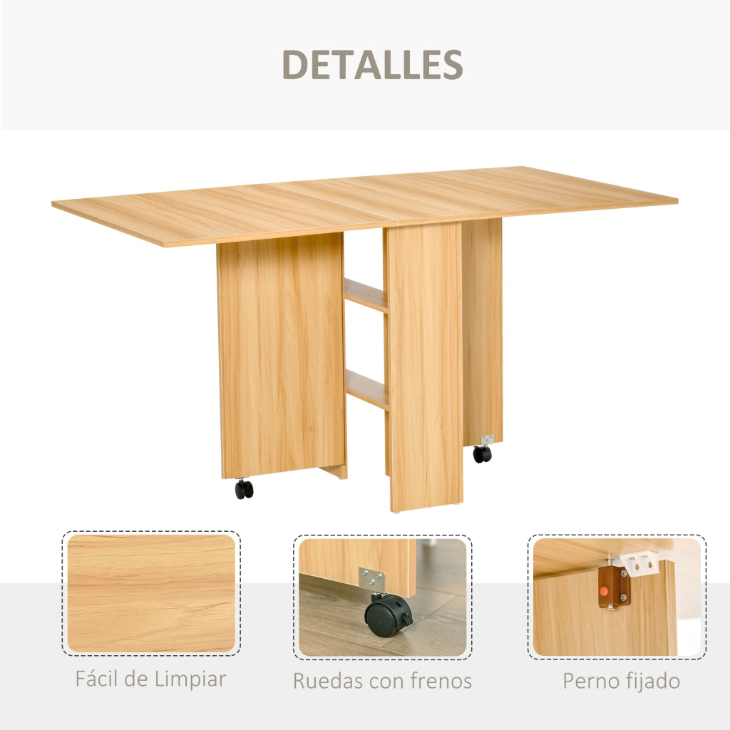 Tavolo Pieghevole con Ruote ¨C zephmum ¨C Legno 140x80x74cm